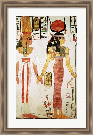 Framed Isis and Nefertari, from the Tomb of Nefertari Print