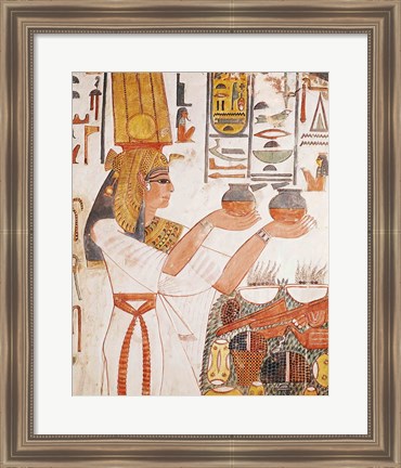 Framed Nefertari Making an Offering, from the Tomb of Nefertari Print