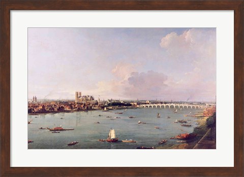 Framed View of the Thames from South of the River Print