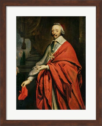 Framed Portrait of Cardinal de Richelieu Print