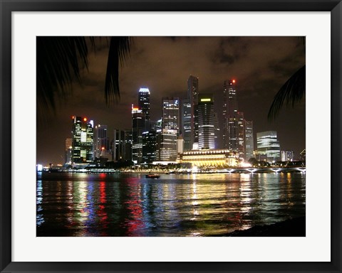 Framed Singapore at Night Print