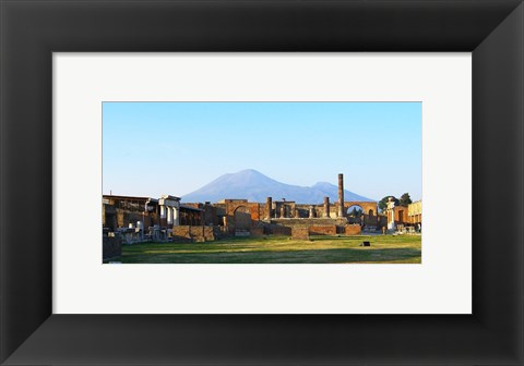 Framed View of Vesuvius Over the Ruins of Popmeii Print