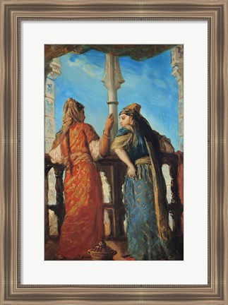 Framed Jewish Women at the Balcony, Algiers, 1849 Print