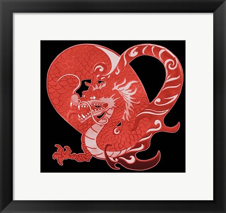 Framed Red Dragon Print