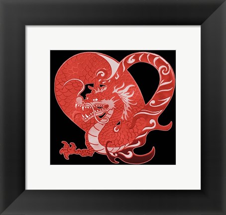 Framed Red Dragon Print