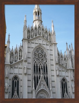 Framed Gothic White Church Print