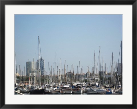 Framed Barcelona Marina Print