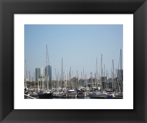 Framed Barcelona Marina Print