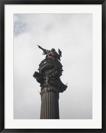 Framed Barcelona- Top of Columbus Monument Print