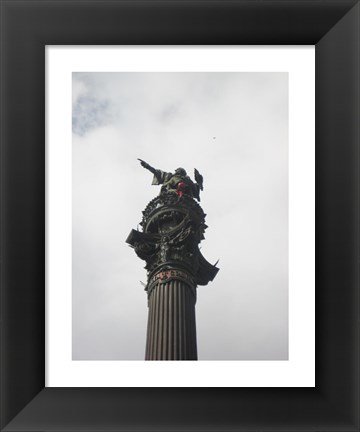 Framed Barcelona- Top of Columbus Monument Print