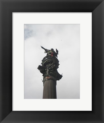 Framed Barcelona- Top of Columbus Monument Print