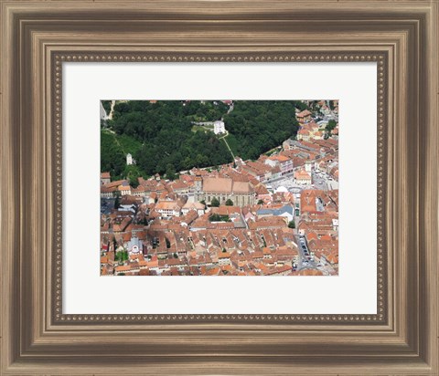 Framed Brasov Black Church and City Square Print