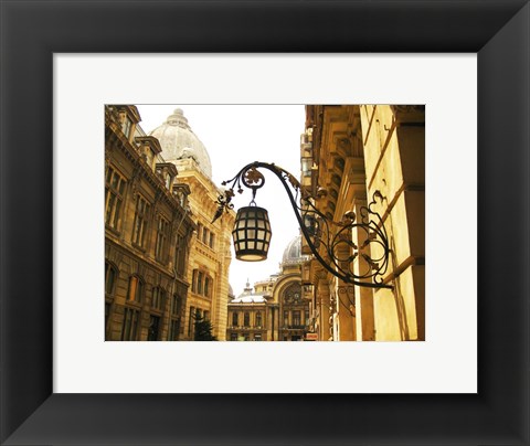 Framed Bucharest Artistic Street Light Print