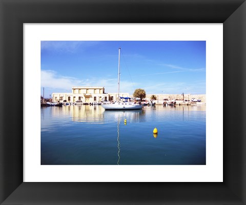 Framed Crete Harbour Print