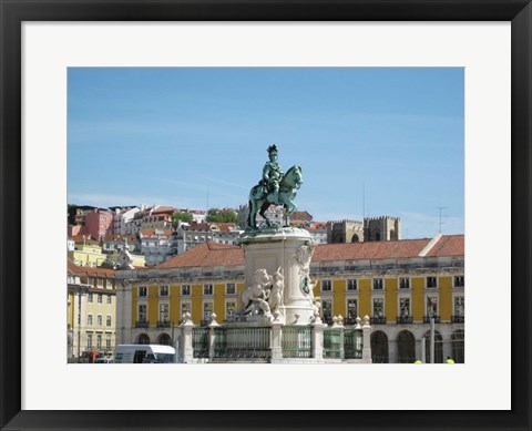 Framed Lisbon King Jose Equestrian Statue Print