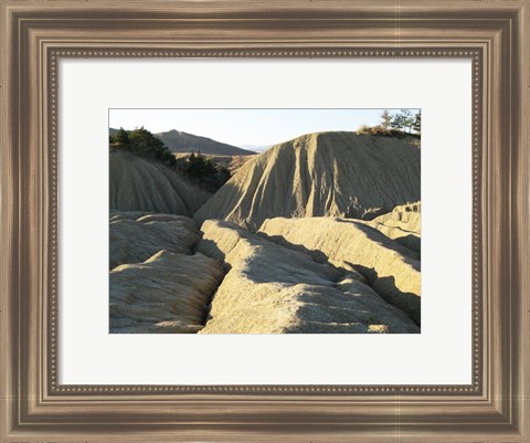 Framed Sun Setting on Mud Crevasses Print