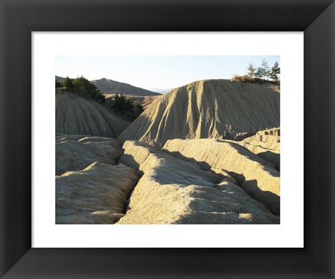 Framed Sun Setting on Mud Crevasses Print