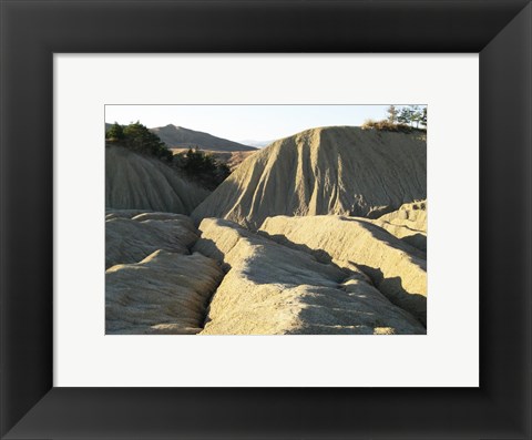 Framed Sun Setting on Mud Crevasses Print