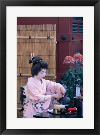 Framed Geisha, Tokyo, Honshu, Japan Print