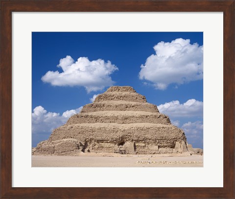 Framed Step Pyramid of Zoser, Sakkara, Egypt Print