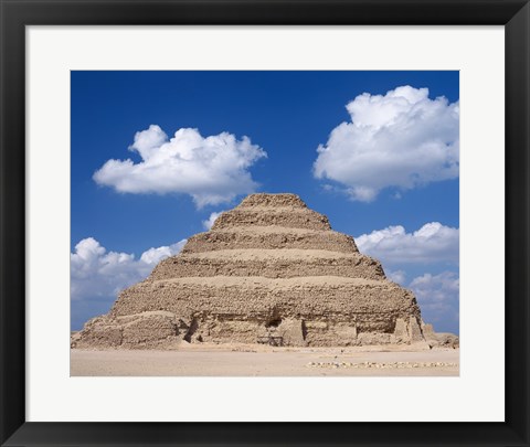 Framed Step Pyramid of Zoser, Sakkara, Egypt Print