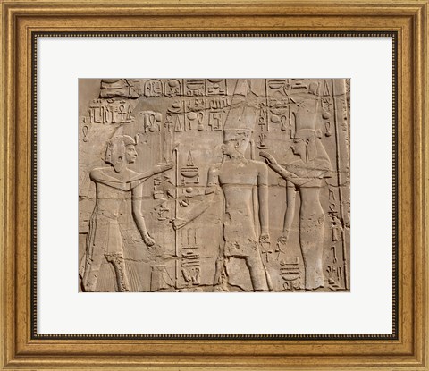 Framed Ramses II in front of Amun and Sethi I, Luxor Temple, Aswan, Egypt Print