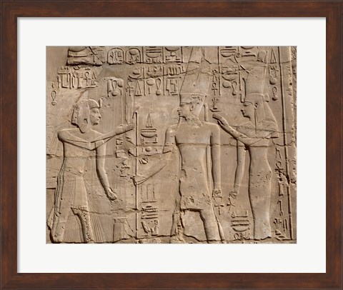 Framed Ramses II in front of Amun and Sethi I, Luxor Temple, Aswan, Egypt Print