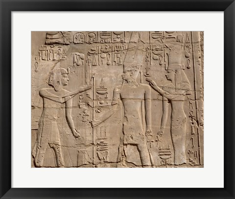 Framed Ramses II in front of Amun and Sethi I, Luxor Temple, Aswan, Egypt Print