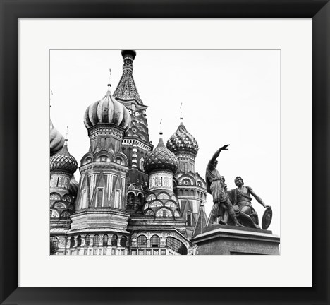 Framed Monument of Minin and Pozharsky St. Basil&#39;s Cathedral Moscow Russia Print