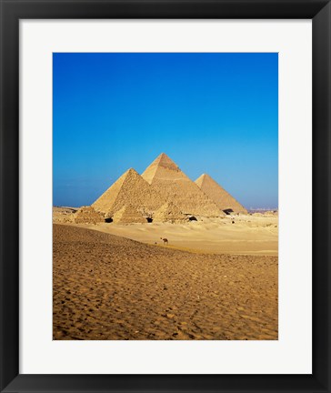 Framed Giza Pyramids, Giza, Egypt (far away) Print