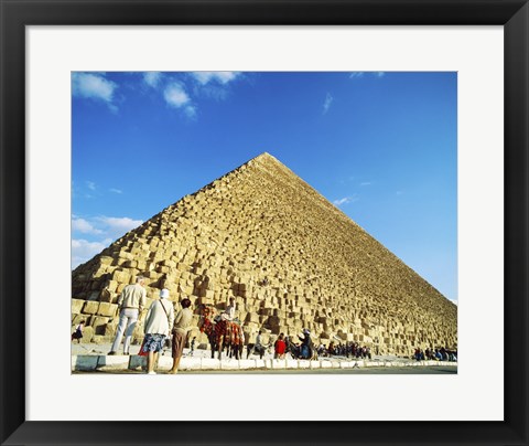 Framed Giza Pyramids, Giza, Egypt (camel) Print