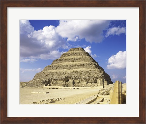 Framed Step Pyramid of Zoser, Saqqara, Egypt Print