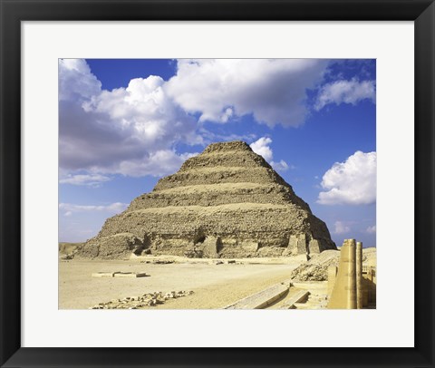 Framed Step Pyramid of Zoser, Saqqara, Egypt Print