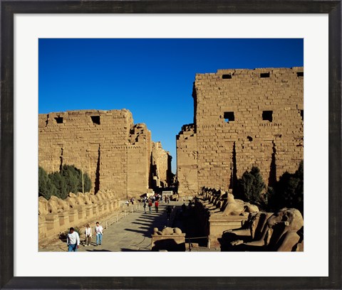 Framed Avenue of Sphinxes, Temples of Karnak, Luxor, Egypt Print