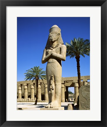 Framed Ramses II Statue, Temples Of Karnak, Luxor, Egypt Print