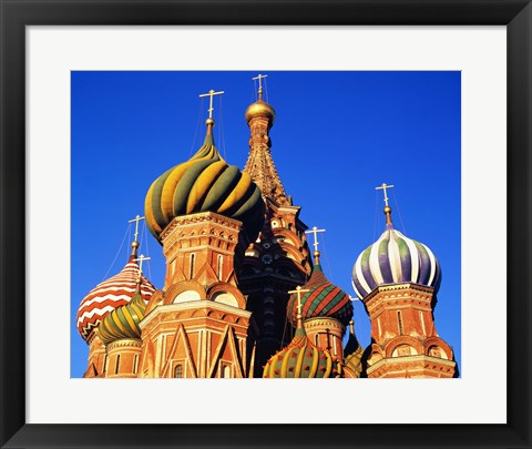 Framed High section view of a cathedral, St. Basil&#39;s Cathedral, Moscow, Russia Print