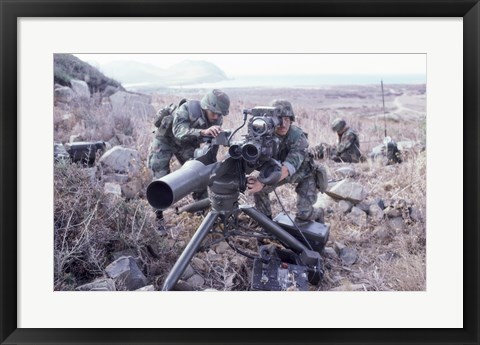 Framed United States Marines Tow Anti-Tank Weapons Print