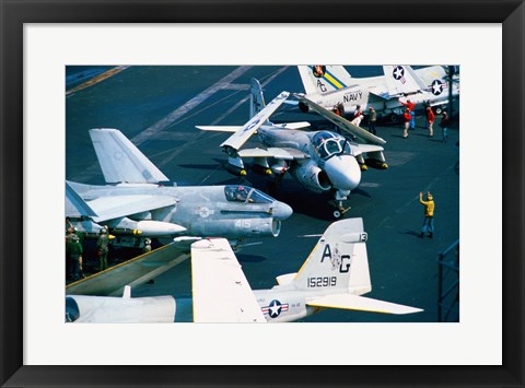 Framed Flight Operations USS Eisenhower Aircraft Carrier Print