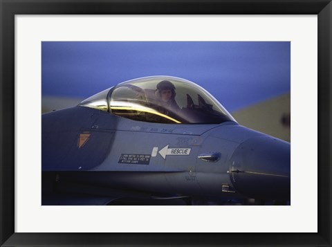 Framed General Dynamics F-16 Falcon Jet Fighter Closeup Print