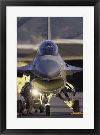 Framed General Dynamics F-16 Falcon Jet Fighter Nose Print