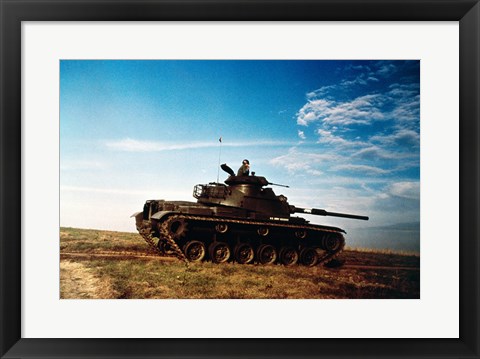 Framed Solider in a military tank Print