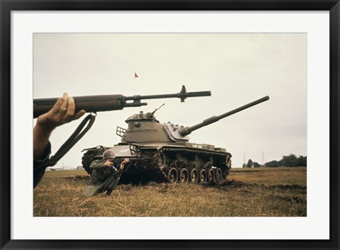 Framed M-14 Rifle M60 Tank Print