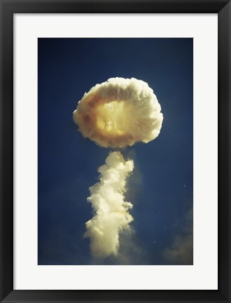 Framed Mushroom cloud formed bomb testing Print