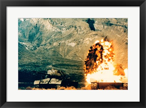 Framed Missile hitting an M47 Tank Print