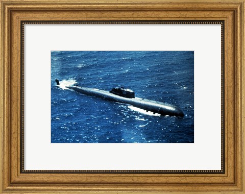 Framed Soviet Victor 1 Class Nuclear-Powered Attack Submarine Print