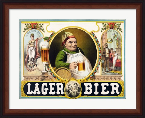 Framed Lager Bier Print