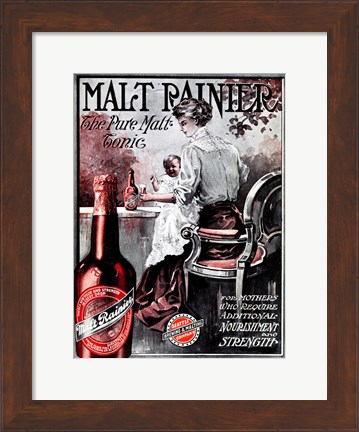 Framed Malt Rainier Beer Print