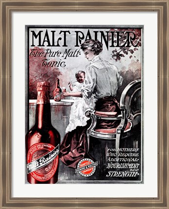 Framed Malt Rainier Beer Print