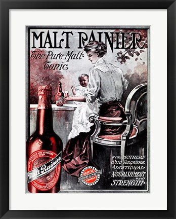 Framed Malt Rainier Beer Print