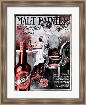 Framed Malt Rainier Beer Print